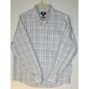 Cutter & Buck Mens Performance Multicolor Plaid Long Sleeve Button Down Shirt XL